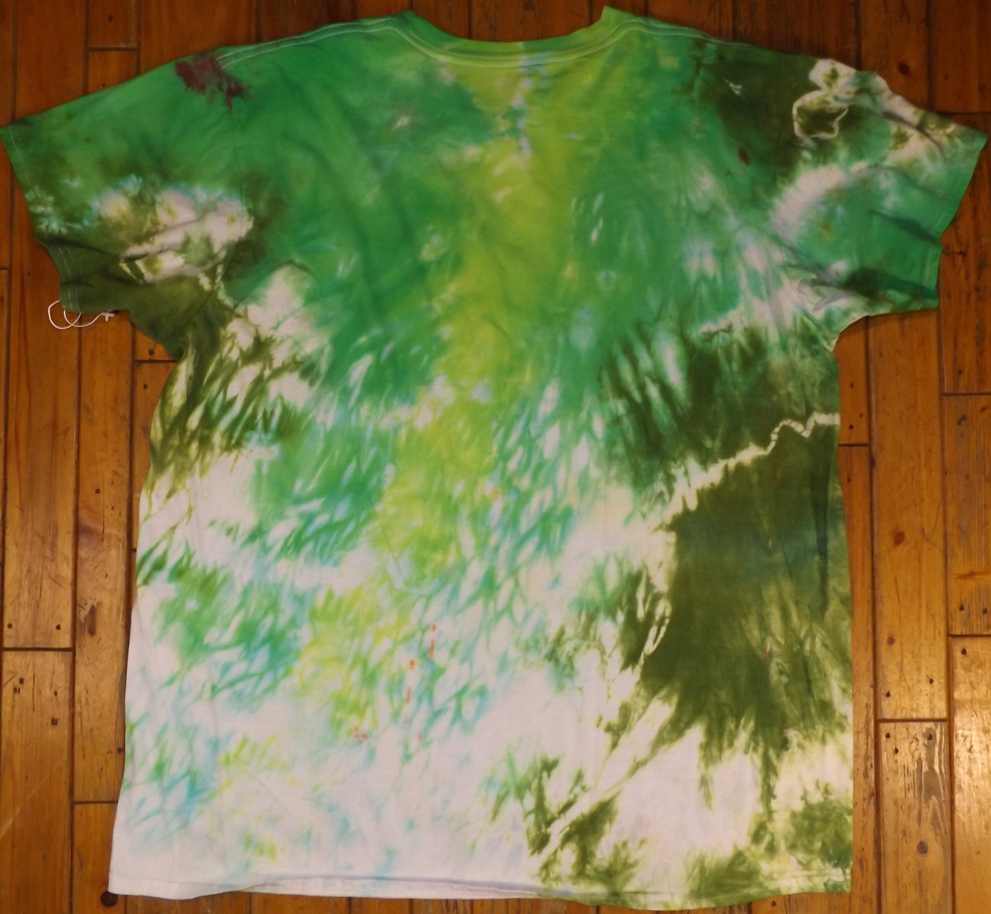 Shibori Tie-dye 2X Crew Neck T-shirt Green Design