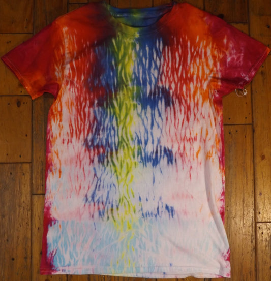 Shibori Tie-dye Small Crew Neck T-shirt Rainbow