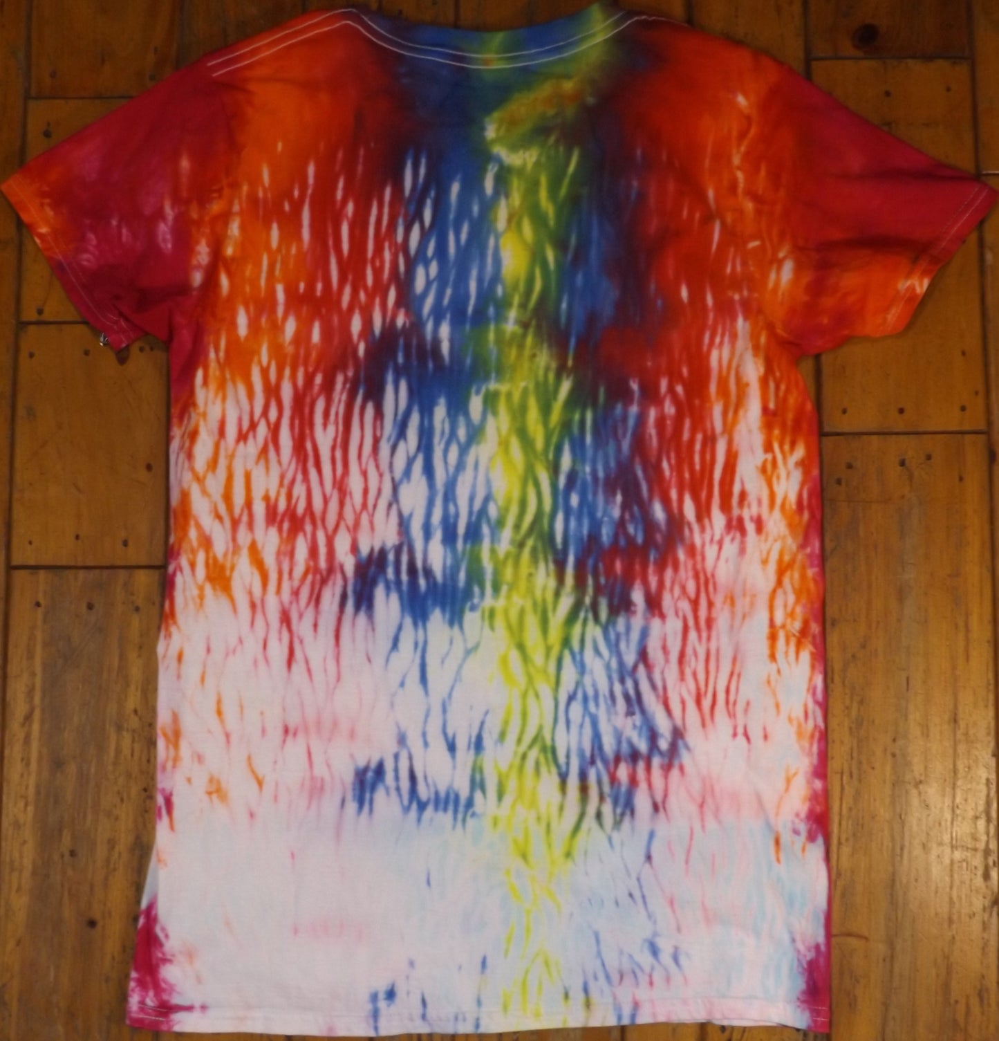 Shibori Tie-dye Small Crew Neck T-shirt Rainbow