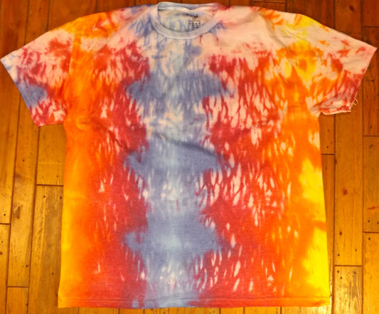 Shibori Tie-dye XL Crew Neck T-shirt Atomic