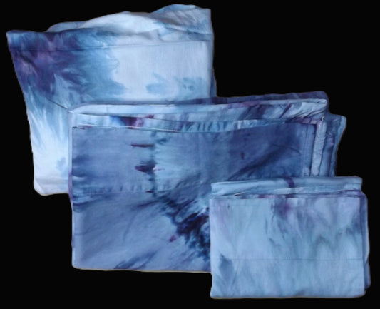 Bedding Ice Tie-dye 3-piece Twin Sheet Set Winter Blue Twist