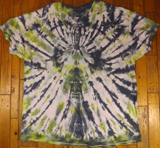 Spiral Tie-dye 2X Crew Neck T-shirt Green Spiral