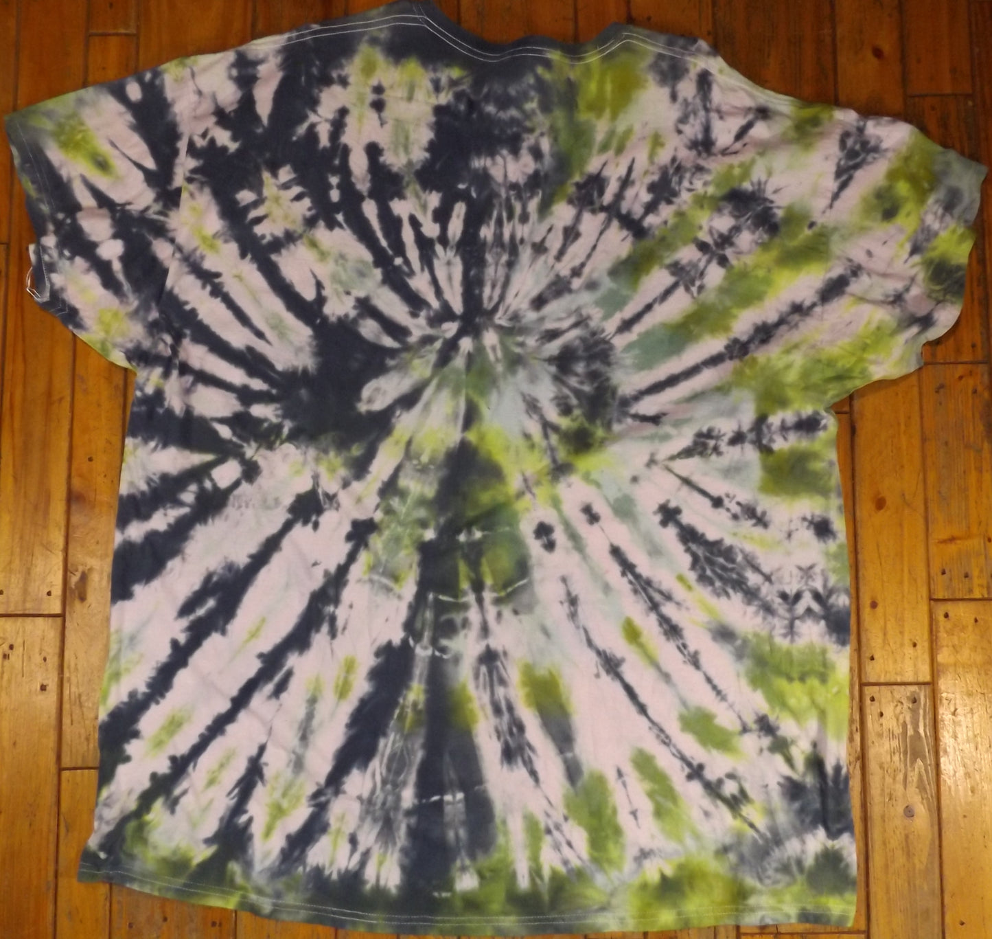 Spiral Tie-dye 2X Crew Neck T-shirt Green Spiral