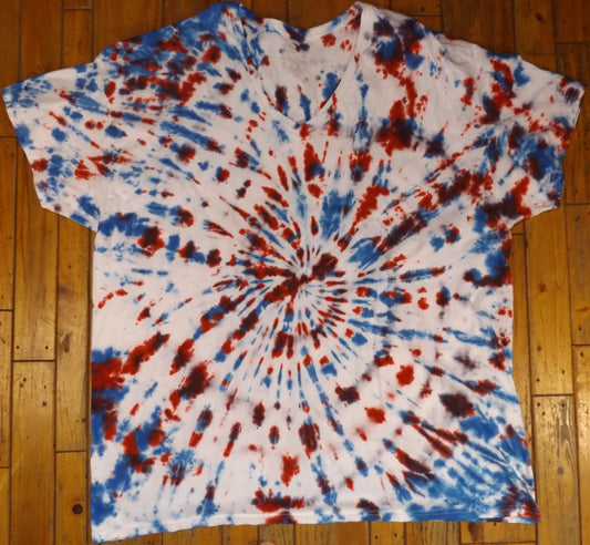 Spiral Tie-dye 2X V-Neck T-shirt American Colors