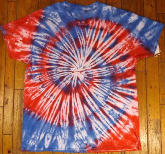 Spiral Tie-dye XL Crew Neck T-shirt Patriot