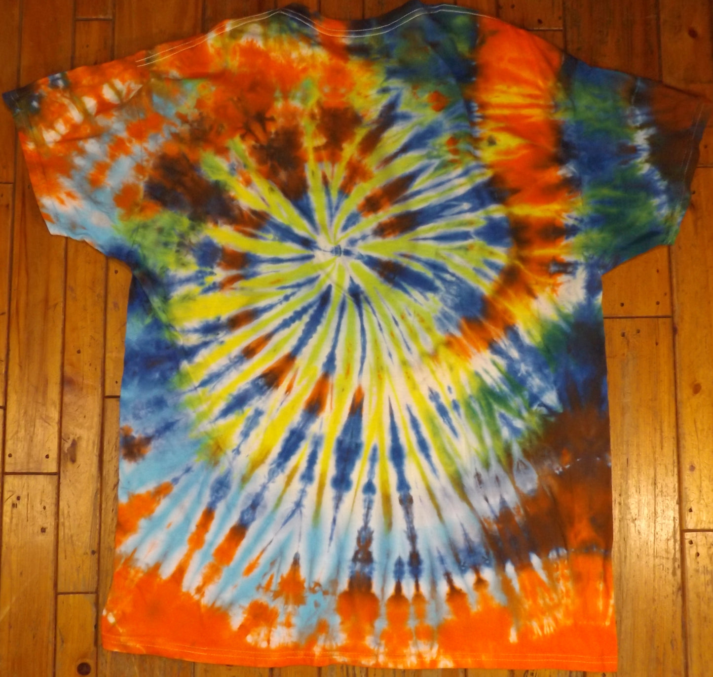 Spiral Tie-dye XL Crew Neck T-shirt Multicolor Spiral