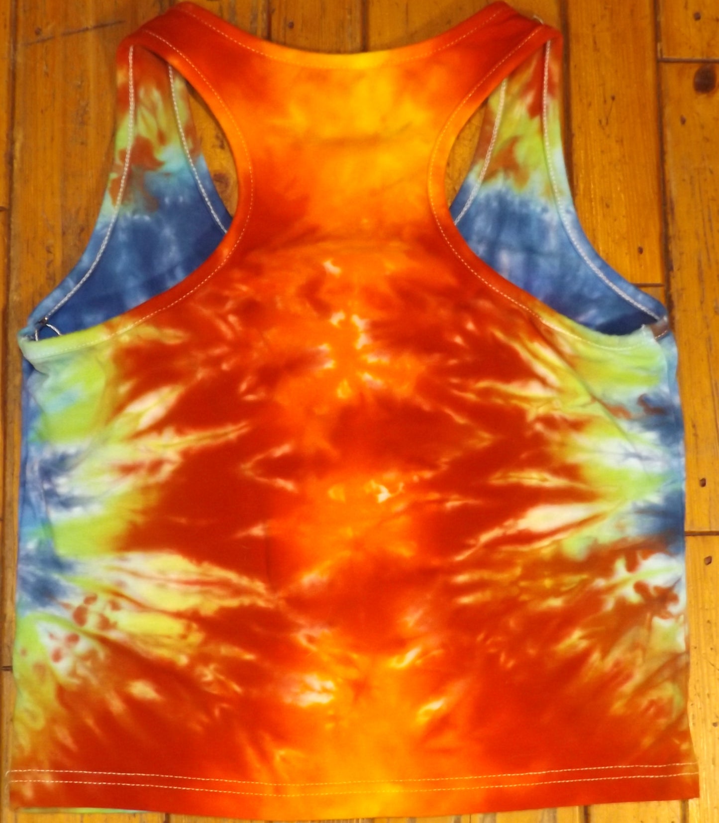 Sport Top Heart Tie-dye Large Tank Straps Racer Back Rainbow Heart