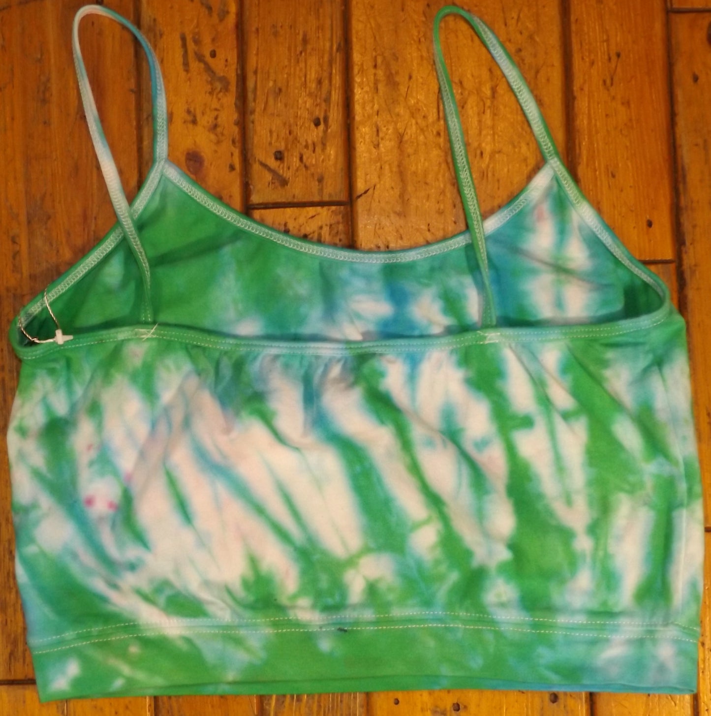 Sport Top Spiral Tie-dye Large Thin Strap Tank Back Green and Blue