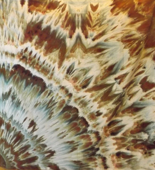 Tapestry Ice Tie-dye 5’ X 5’ Brown Feathers