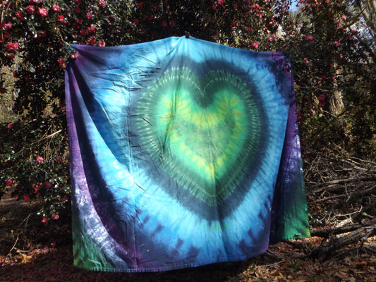 Tablecloth Heart Tie-dye 60x80 Green Heart