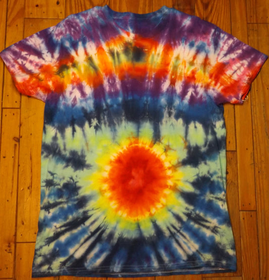 Jigjag Tie-dye Large Crew Neck T-shirt Big Red Spot