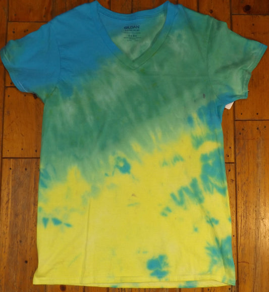 Galaxy Tie-dye Small V-Neck T-Shirt Cute and Happy