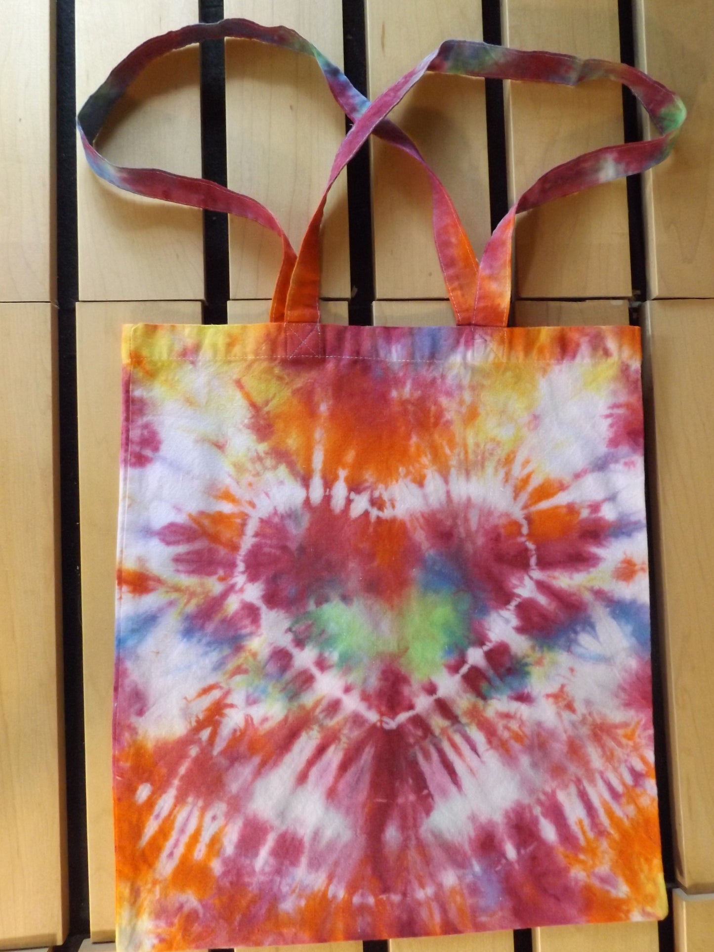 Tote bag Tie-dye 14x16 Heart