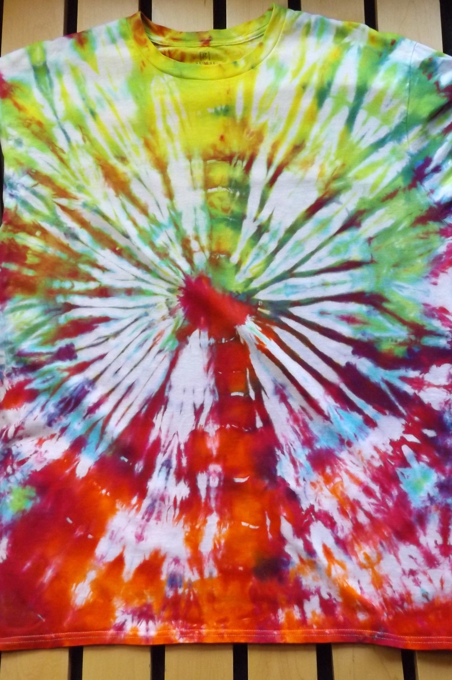 Jigjag Tie-dye 3X Crew Neck T-shirt Bright Fun