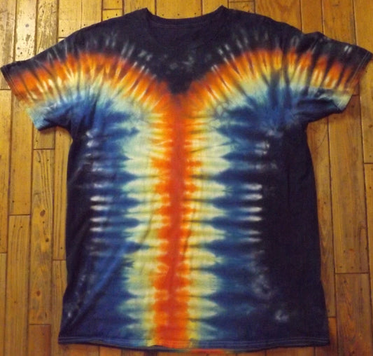 Mirror Tie-dye XL Crew Neck T-shirt Rainbow Experiment